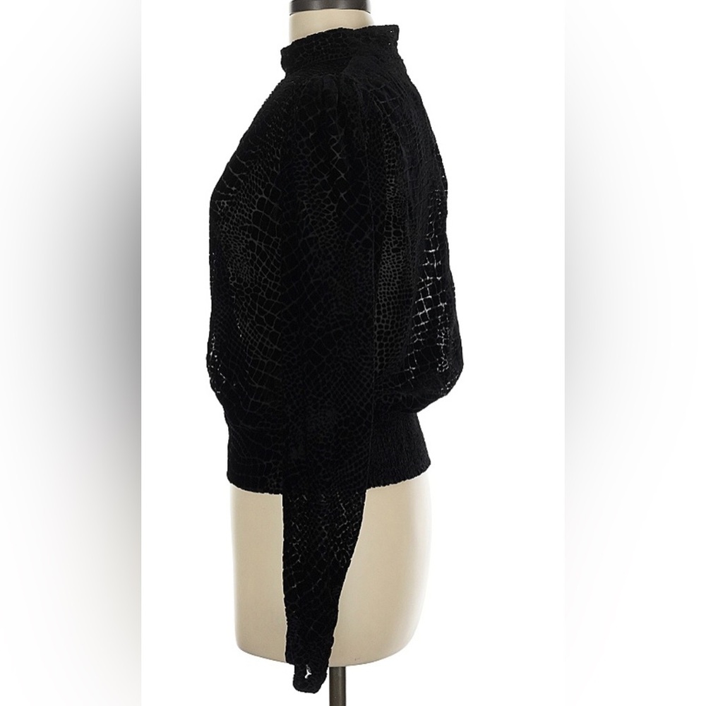 Frame Denim Velvet Burnout Party Top Animal Print Reptile Snake Print sz Medium - Picture 7 of 9